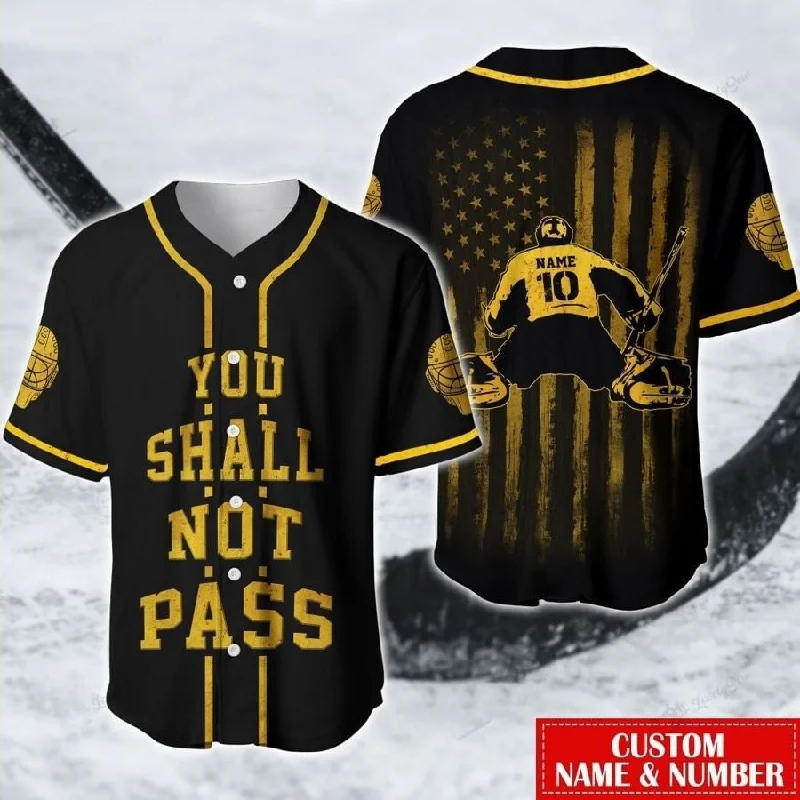 Football Jersey With Country Team Emblem-Basketball Jersey With Celebrity Collaboration-Baseball Jersey With MLB Team Colors-Hockey You Shall Not Pass Personalized And Number Baseball Jersey