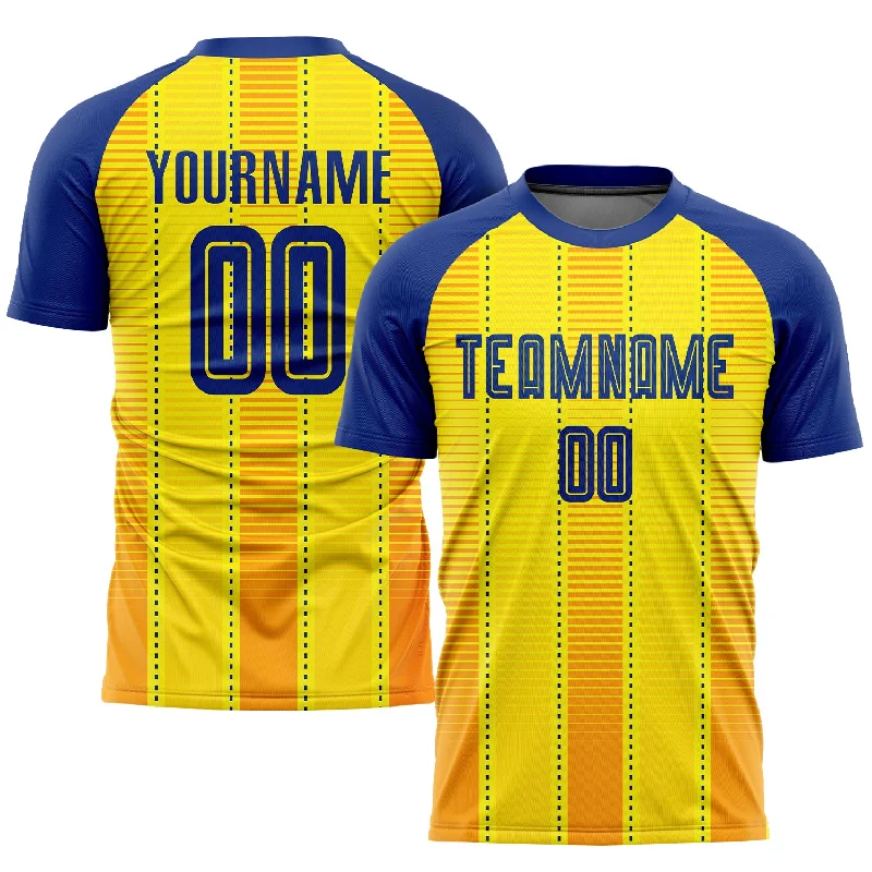 Football Jersey For Outdoor Play-Custom Gold Royal-Orange Sublimation Soccer Uniform Jersey