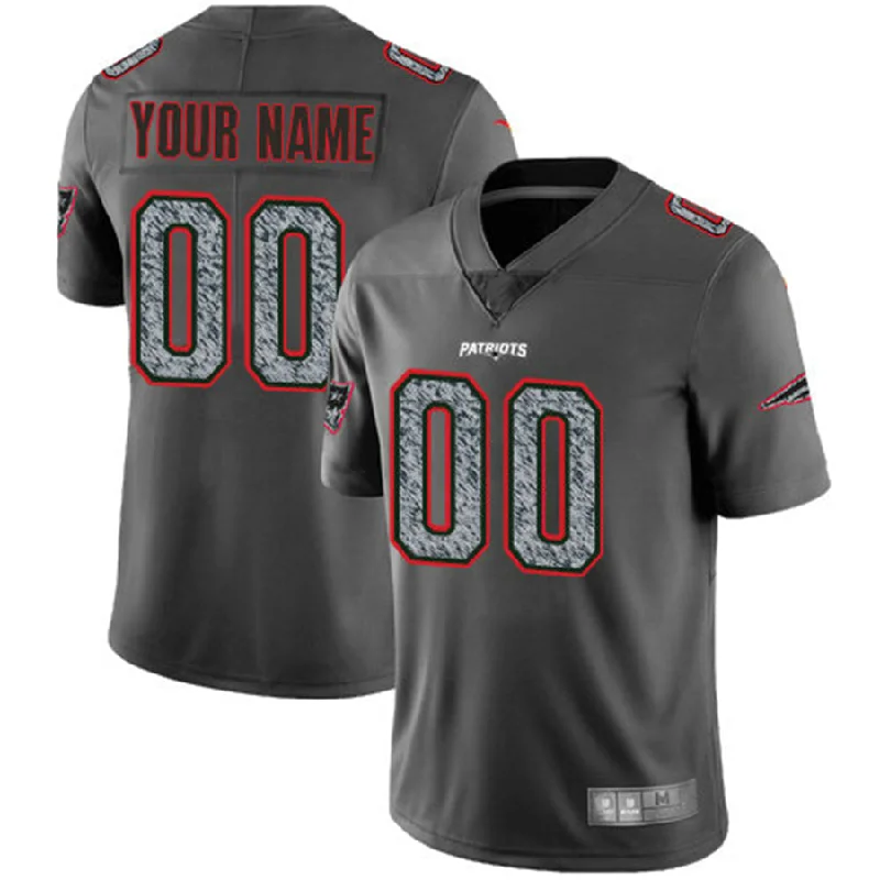 Rugby Jersey With Drop Tail Hem-Custom NE.Patriots Gray Static Vapor Untouchable Limited Jersey Stitched American Football Jerseys