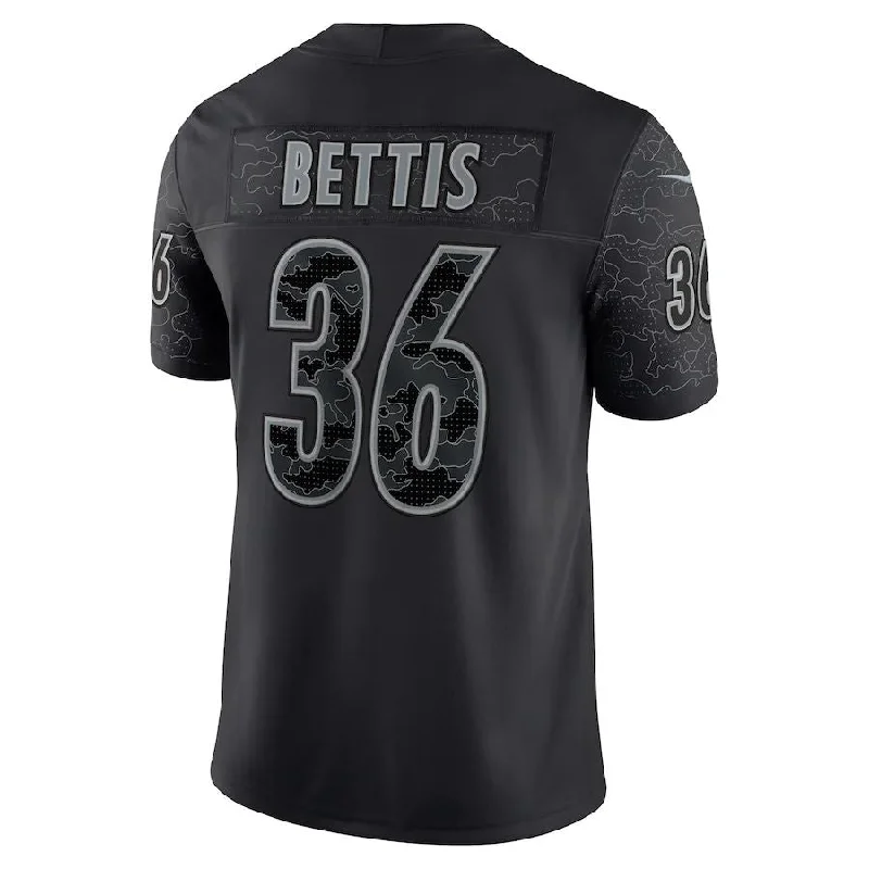 Rugby Jersey For Weekend Matches-P.Steelers #36 Jerome Bettis  Black Retired Player RFLCTV Limited Jersey Stitched American Football Jerseys