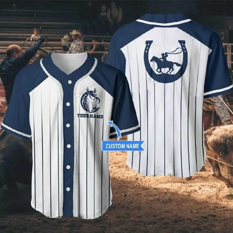 Football Jersey With School Team Logo-Basketball Jersey With School Team Logo-Baseball Jersey With Custom Monogram-Cowboy Horse Personalized Baseball Jersey, Custom Name Shirt for Horse Lover