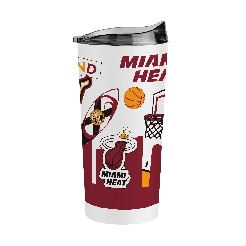 Team Mug For Protein Shakes-Miami Heat 20oz Native Powder Coat Tumbler