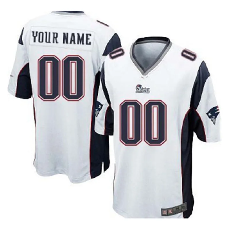 Rugby Jersey With Sublimated Design-Custom NE.Patriots White Game Jersey Stitched American Football Jerseys