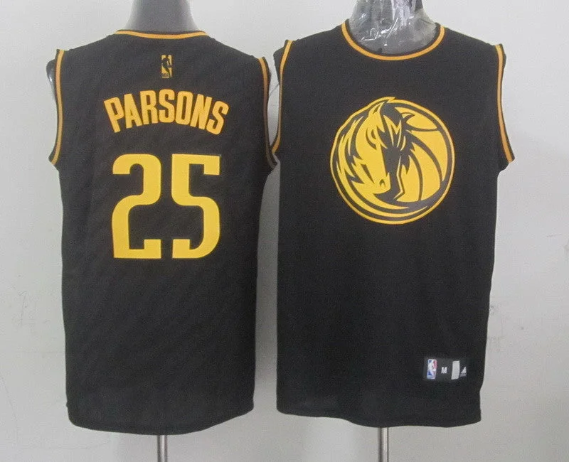 Basketball Jersey For Practice Sessions-Mavericks 25 Parsons Black Precious Metals Fashion Basketball Jerseys