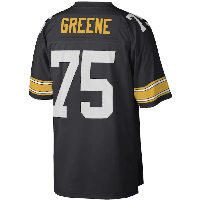 Rugby Jersey For Tournament Souvenirs-P.Steelers #75 Joe Greene Mitchell & Ness Black Legacy Replica Jersey Stitched American Football Jerseys