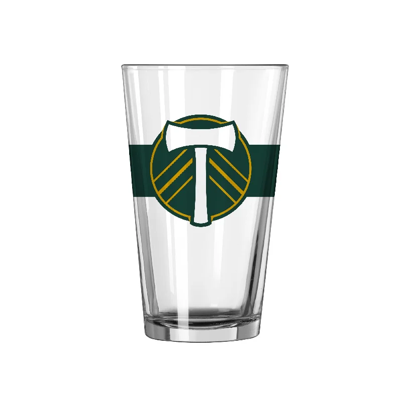 Team Mug With World Cup Logo-Portland Timbers 16oz Stripe Pint Glass