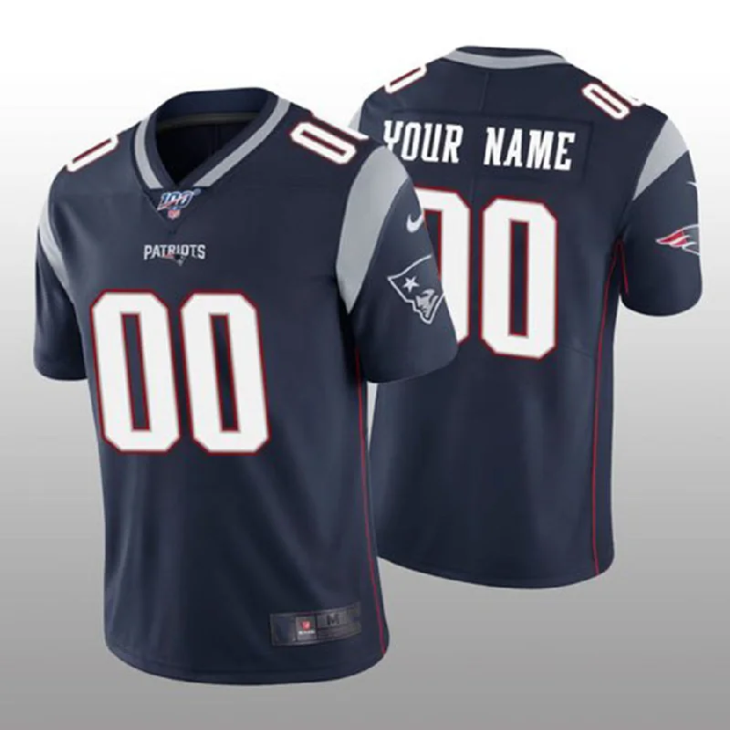 Rugby Jersey For Team Merchandise-Custom NE.Patriots Navy Vapor Limited 100th Season Jersey Stitched American Football Jerseys