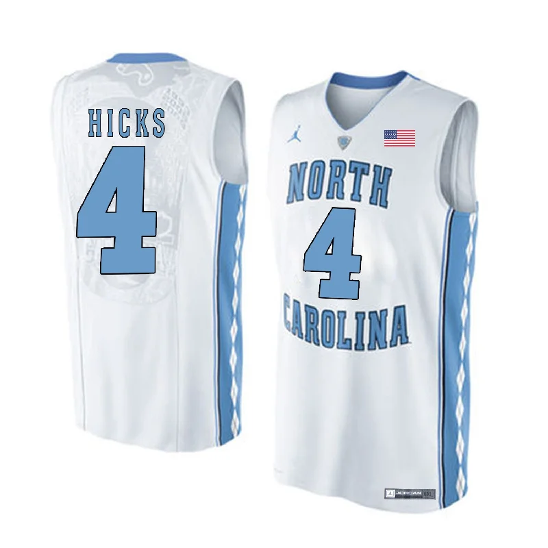 Basketball Jersey With Modern Touch-North Carolina Tar Heels 4 Isaiah Hicks White College Basketball Basketball Jersey