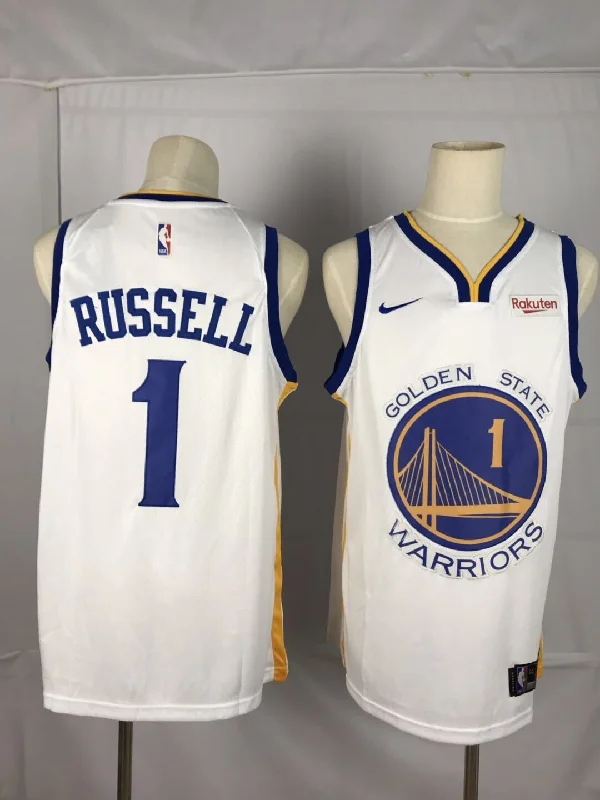 Basketball Jersey With Sports Graphic-Warriors 1 D'angelo Russell White City Edition Swingman Basketball Jersey