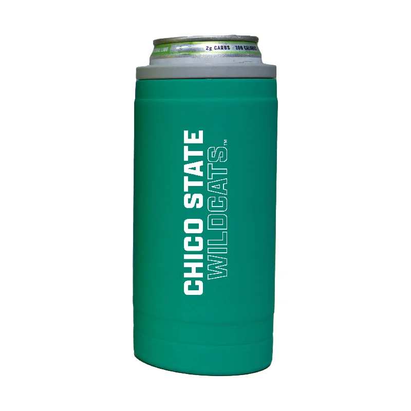 Team Mug With Minimalist Logo-California State Chico 12oz Optic Stacked Soft Touch Slim Coolie