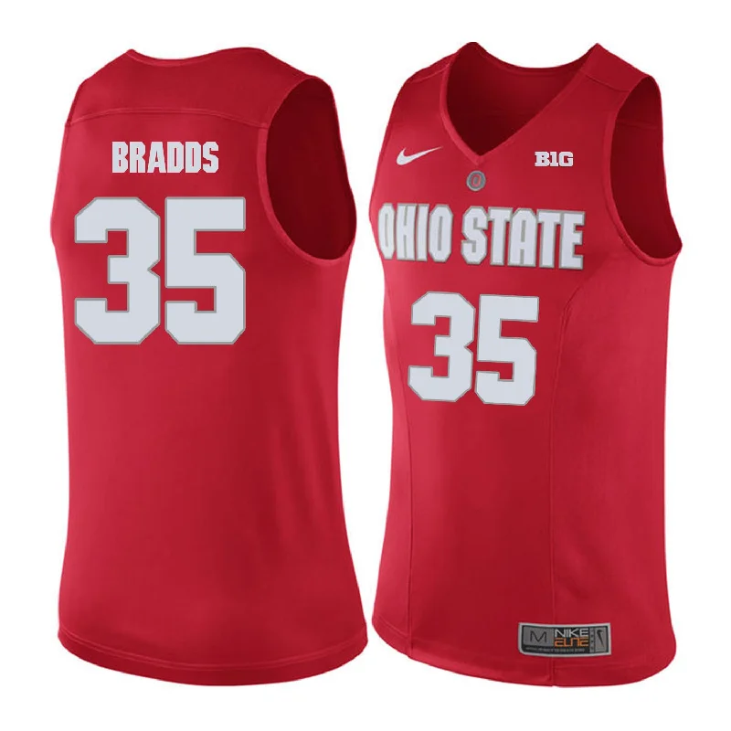 Basketball Jersey For Professional Players-Ohio State Buckeyes 35 Gary Bradds Red College Basketball Basketball Jersey