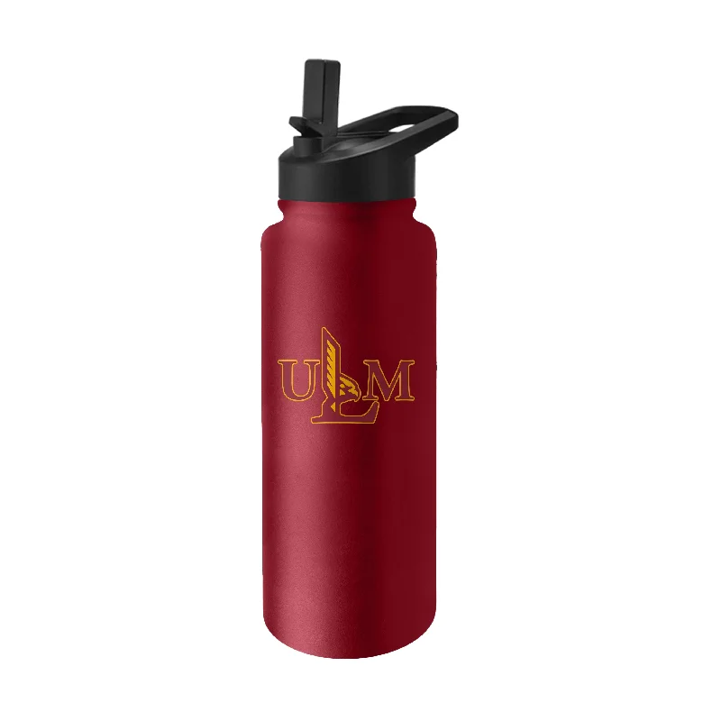 Team Mug With Hand-Painted Artwork-Louisiana Monroe Quencher Logo Flip Top Water Bottle