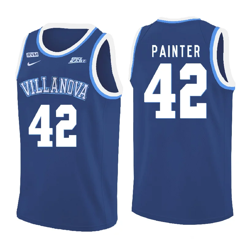 Basketball Jersey With Stylish Fit-Villanova Wildcats 42 Dylan Painter Blue College Basketball Basketball Jersey