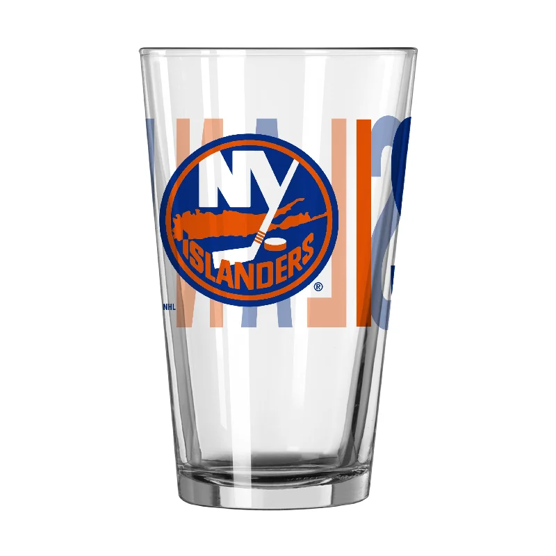 Team Mug With Custom Logo-New York Islanders 16oz Overtime Pint Glass