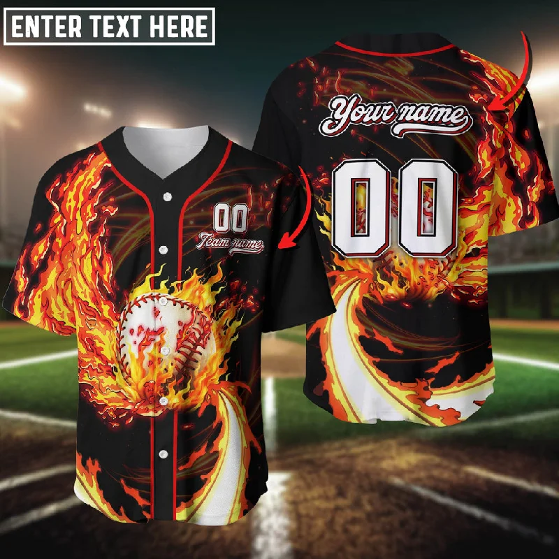 Championship Football Jersey-Championship Basketball Jersey-Performance Baseball Jersey-Baseball Jersey Breath Of Fire Custom Name Team Number 3D Shirt, Idea Gift for Baseball Fan Lovers