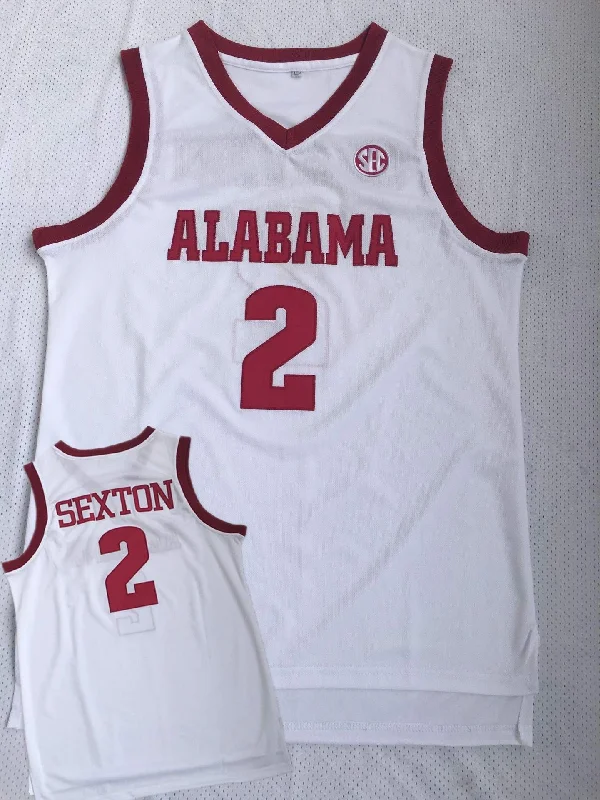 Basketball Jersey For Tournament Play-Alabama Crimson Tide 2 Collin Sexton White College Basketball Basketball Jersey