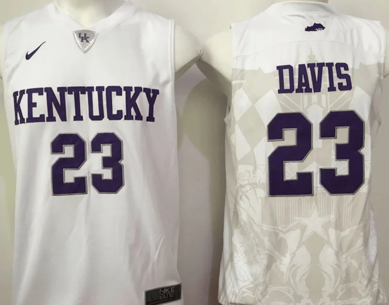 Basketball Jersey For Men-Kentucky Wildcats 23 Anthony Davis White College Basketball Basketball Jersey