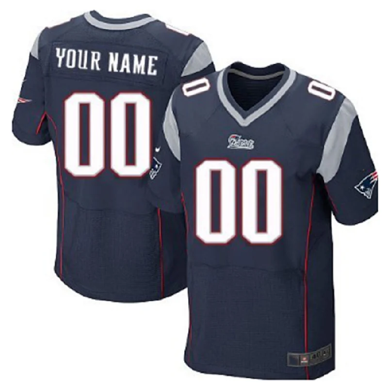 Heavy-Duty Rugby Jersey-Custom NE.Patriots Blue Elite Jersey Stitched American Football Jerseys