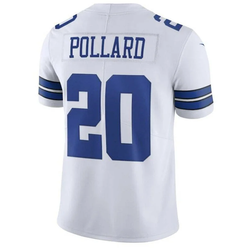 Rugby Jersey With Club Crest-D.Cowboys #20 Tony Pollard White Official Vapor Limited Jersey Stitched American Football Jerseys