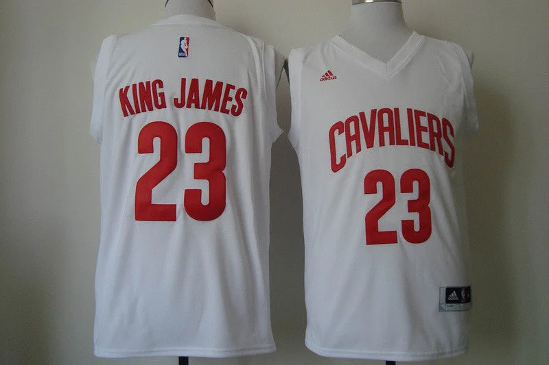 Basketball Jersey With Number Print-Cavaliers 23 King James White New Revolution 30 Basketball Jersey