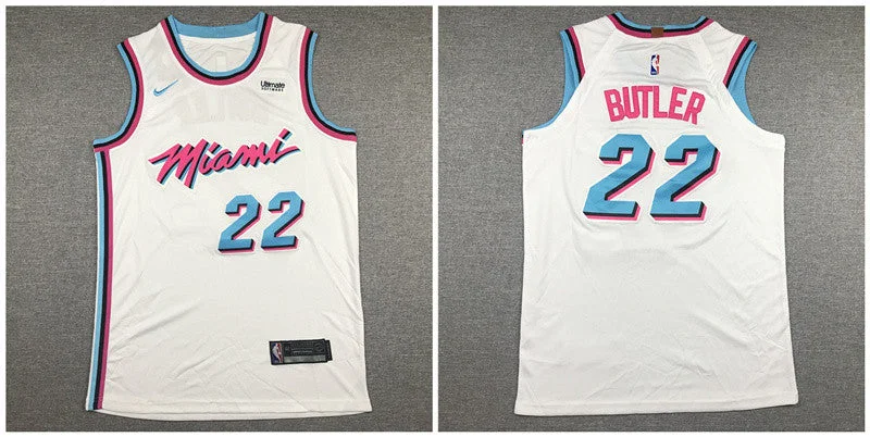 Basketball Jersey For Girls-Heat 22 Jimmy Butler White City Edition Authentic Basketball Jersey