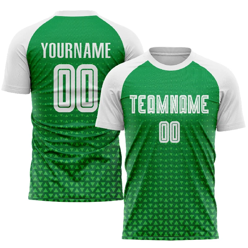 Football Jersey For Training-Custom Kelly Green White Sublimation Soccer Uniform Jersey