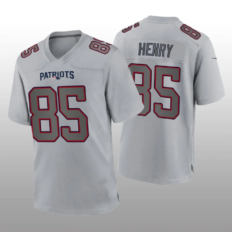 Rugby Jersey With Monochrome Design-NE.Patriots #85 Hunter Henry Gray Atmosphere Game Jersey Stitched American Football Jerseys