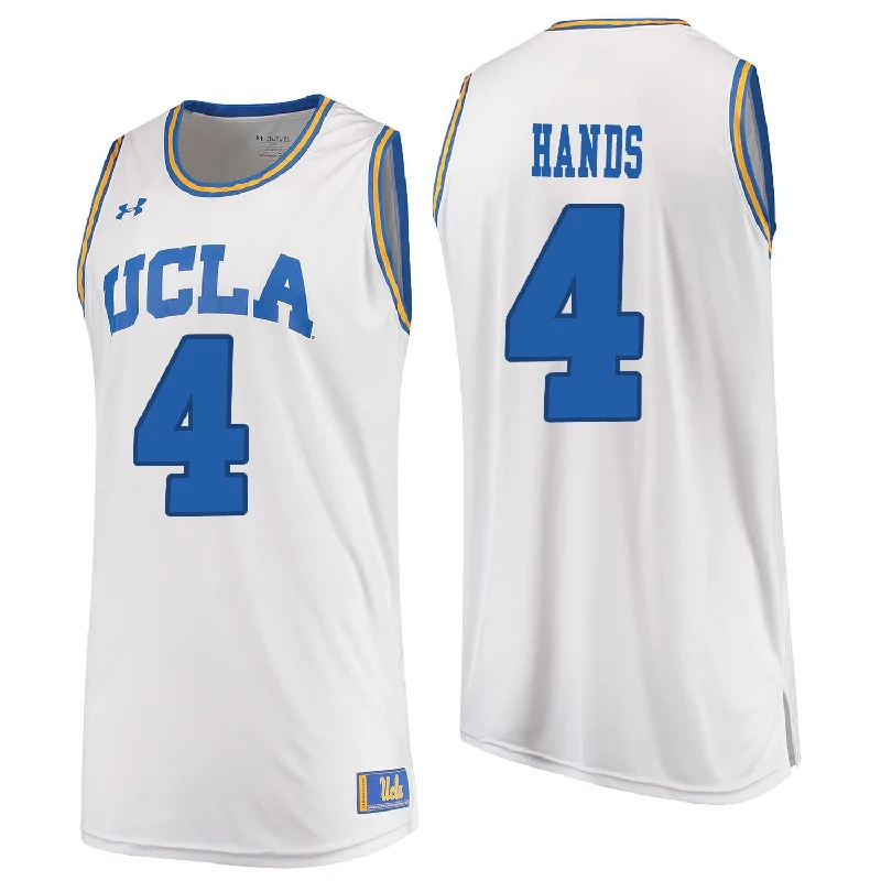 Basketball Jersey For Tall Men-UCLA Bruins 4 Jaylen Hands White College Basketball Basketball Jersey