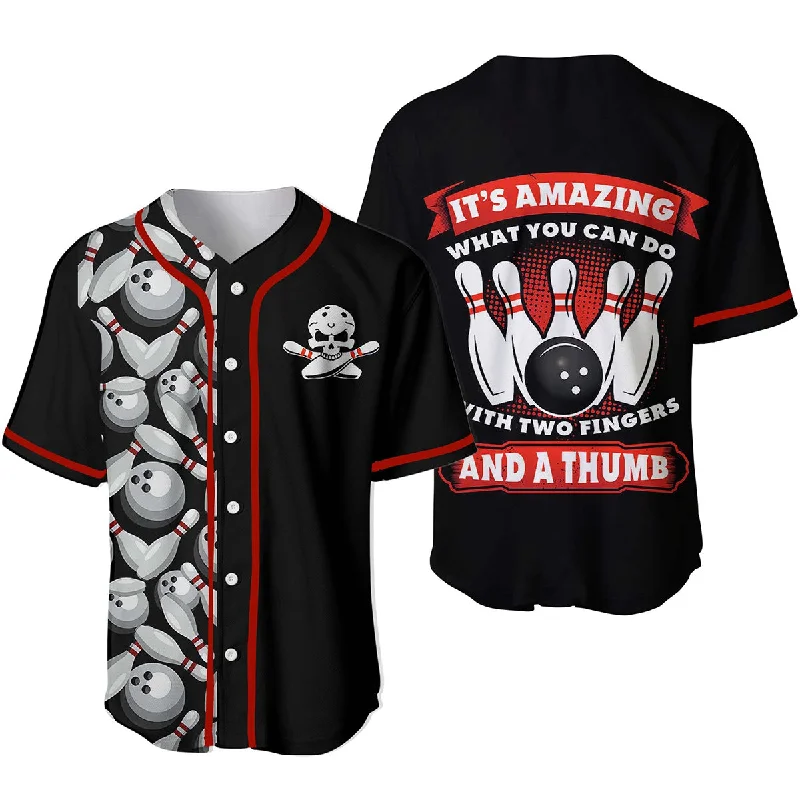 Custom Football Jersey-Custom Basketball Jersey-Custom Baseball Jersey-Bowling Baseball Jersey, Bowling It’s Amazing What You Can Do With Two Fingers Baseball Jerseys For Men And Women - Perfect Gift For Bowling Lovers, Bowlers