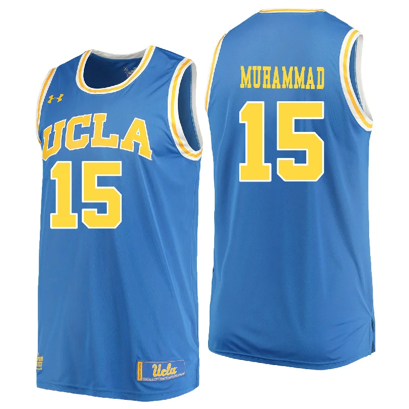 Basketball Jersey With Number Print-UCLA Bruins 15 Shabazz Muhammad Blue College Basketball Basketball Jersey