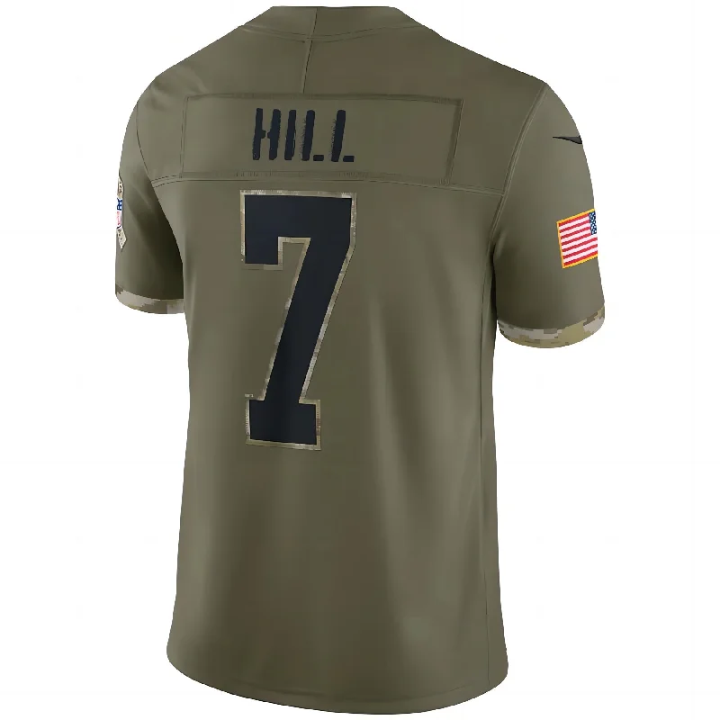 Fashion Rugby Jersey-NO.Saints #7 Taysom Hill Olive 2022 Salute To Service Limited Jersey Stitched American Football Jerseys