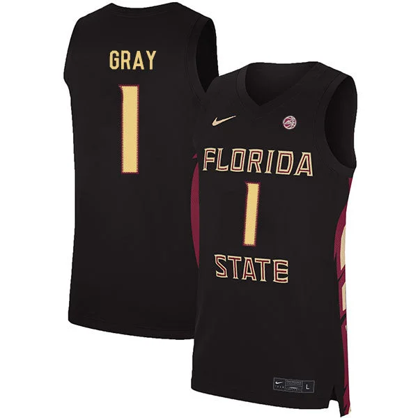 Basketball Jersey For All Types Of Play-Florida State Seminoles 1 RaiQuan Gray Black Basketball College Basketball Jersey