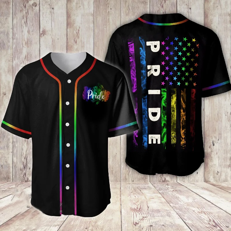 Football Jersey With Graphic Art Design-Basketball Jersey With Team Motto-Baseball Jersey With Urban Style-3D All Over Print Lgbt Pride Flag Baseball Shirt, Flag Baseball Jersey Shirt