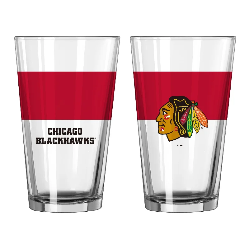 Collector’s Team Mug-Chicago Blackhawks 16oz Colorblock Pint Glass