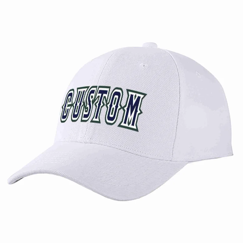 Baseball Cap For Boys-Custom White Navy-White Curved Eaves Sport Baseball Cap Design for Men/Women/Youth