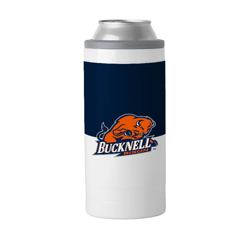 Team Mug For New Recruits-Bucknell 12oz Colorblock Slim Can Coolie