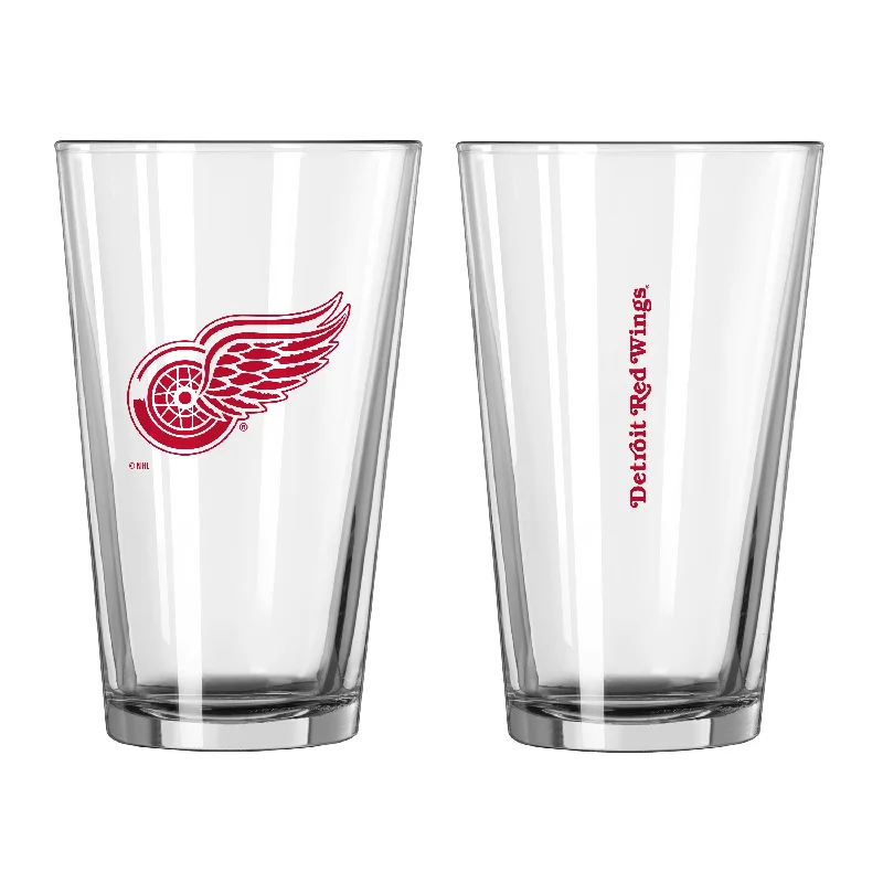 Team Mug With Funny Design-Detroit Red Wings 16oz Gameday Pint Glass