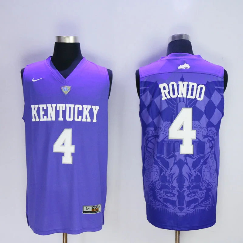 Custom Youth Basketball Jersey-Kentucky Wildcats 4 Rajon Rondo Blue College Basketball Basketball Jersey