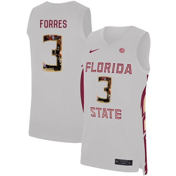 Basketball Jersey For Winter Basketball-Florida State Seminoles 3 Trent Forrest White Basketball College Fashion Basketball Jersey