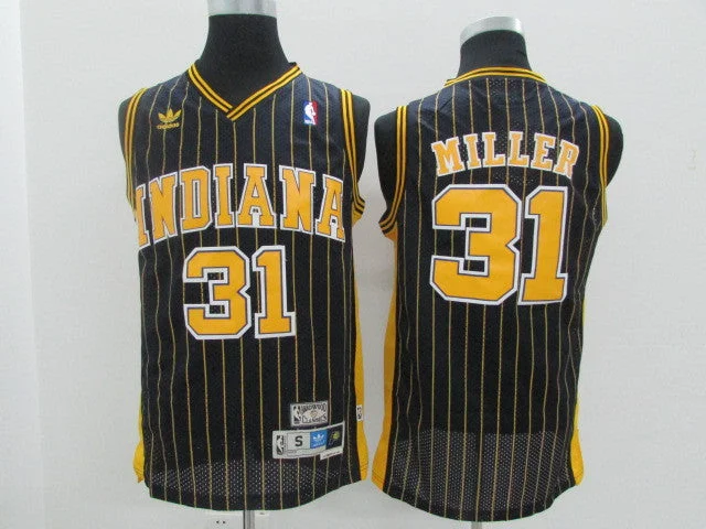 Basketball Jersey For National Teams-Pacers 31 Reggie Miller Navy Hardwood Classics Basketball Jersey