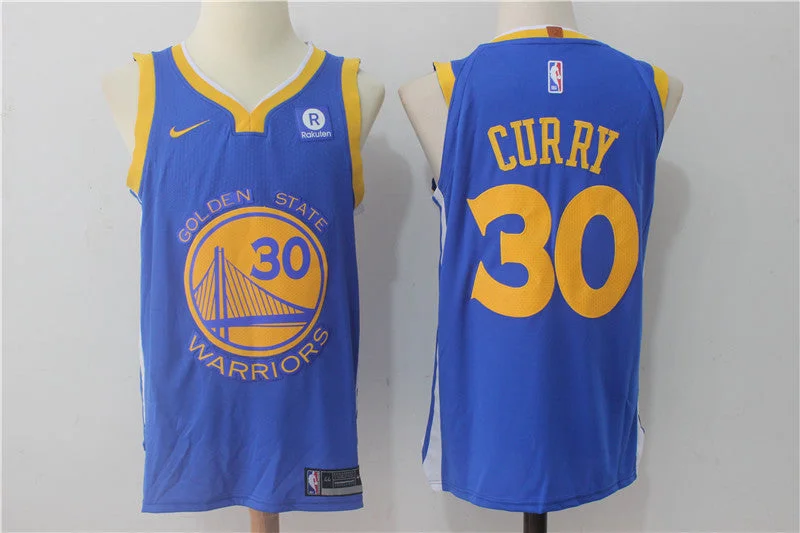 Basketball Jersey For Intense Action-Warriors 30 Stephen Curry Blue Authentic Basketball Jersey