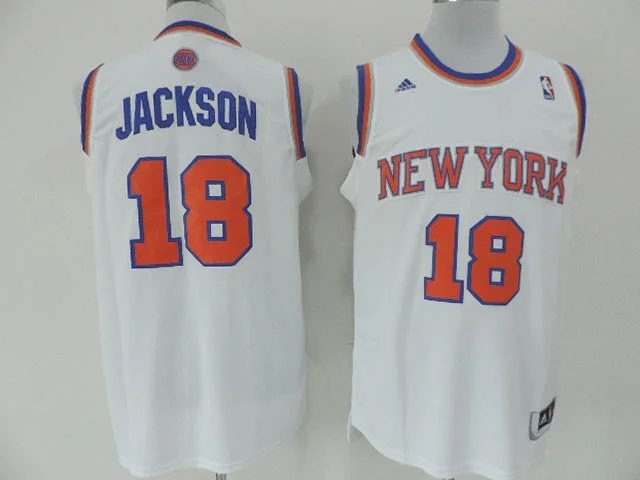 Basketball Jersey With Vintage Look-Knicks 18 Jackson White New Revolution 30 Basketball Jerseys