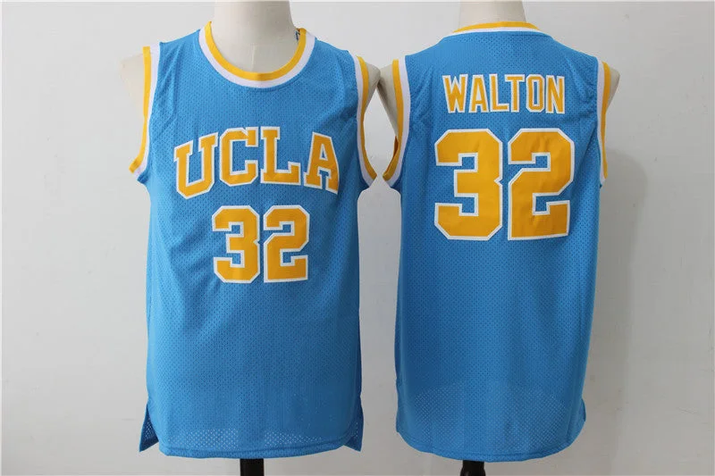 Basketball Jersey With Logo-UCLA Bruins 32 Bill Walton Blue College Basketball Basketball Jersey