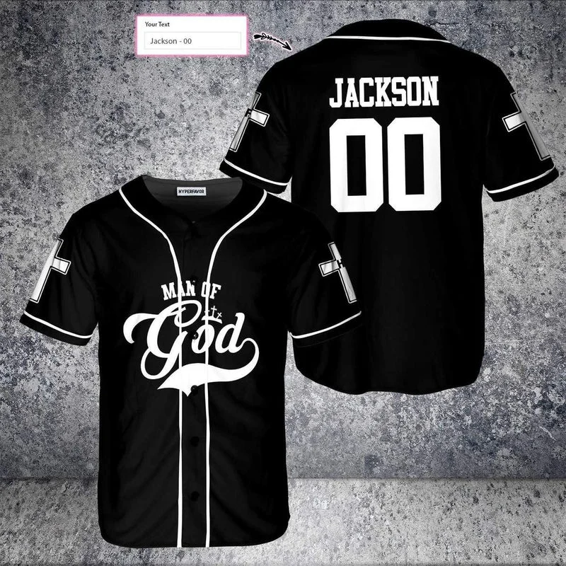 Football Jersey With Custom Graphics-Basketball Jersey With Custom Graphics-Baseball Jersey With Adjustable Fit-Cross Baseball Jersey - Man Of God Custom Printed 3D Baseball Jersey Shirt For Men Women