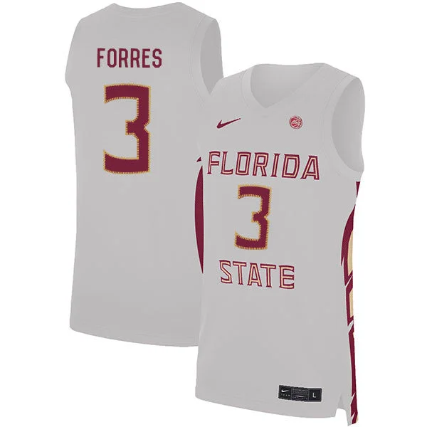 Basketball Jersey For Local Leagues-Florida State Seminoles 3 Trent Forrest White Basketball College Basketball Jersey