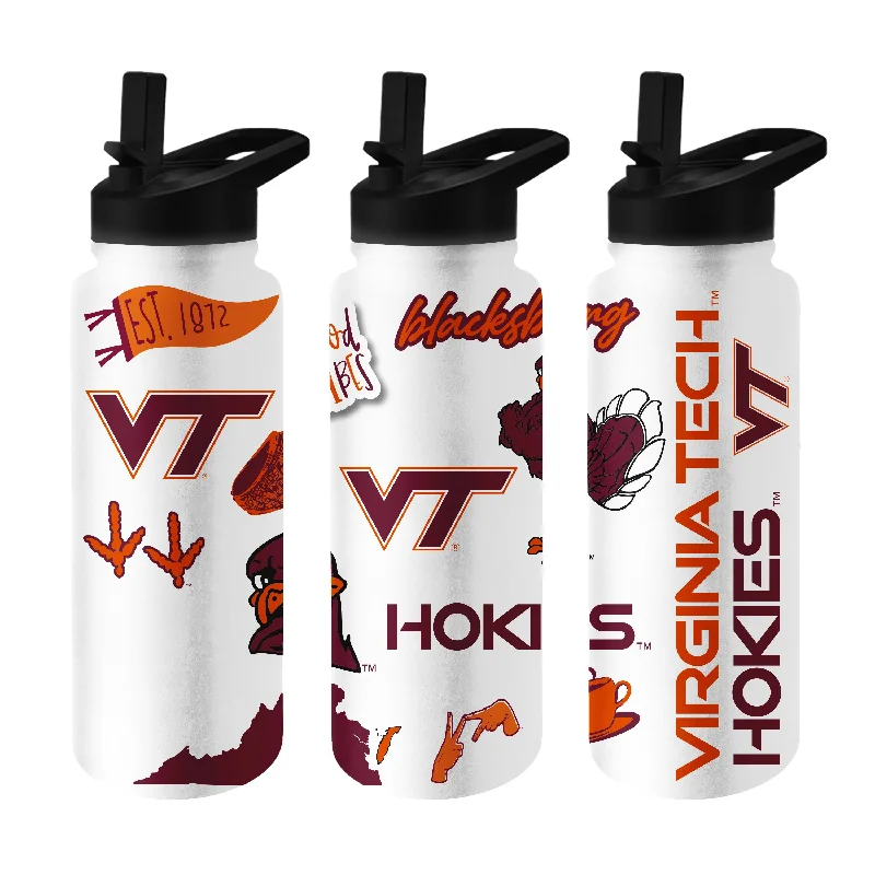 Team Mug With Bold Contrast-Virginia Tech 34oz Native Quencher Bottle