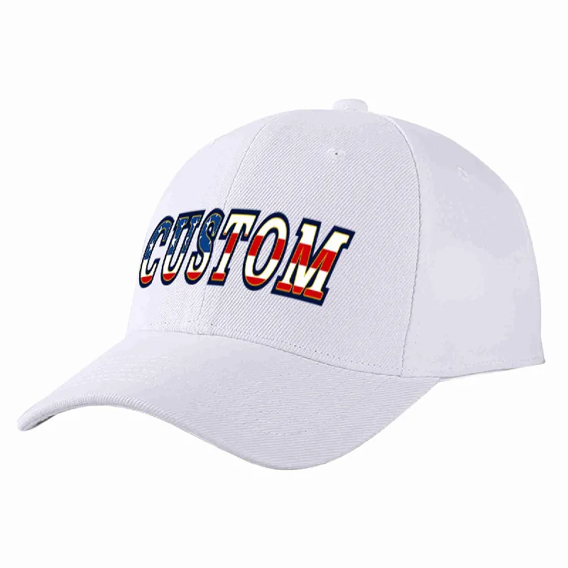 Reflective Baseball Cap-Custom White Vintage USA Flag-Gold Curved Eaves Sport Baseball Cap Design for Men/Women/Youth