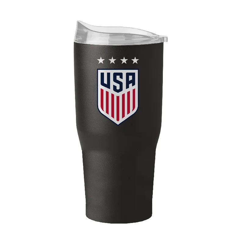 Team Mug For Water-US Womens Soccer Four Stars 30oz Swagger Black Powder Coat Tumbler