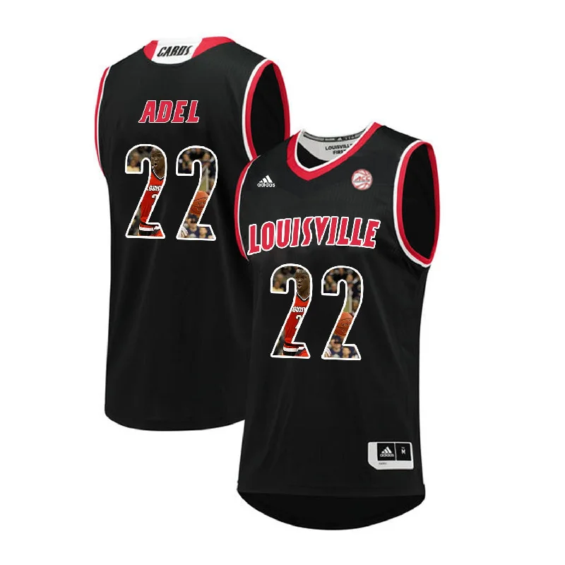 Custom Basketball Jersey-Louisville Cardinals 22 Deng Adel Black With Portrait Print College Basketball Basketball Jersey