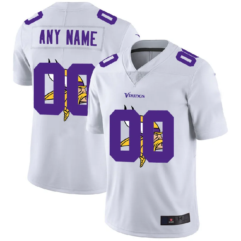 Vintage Rugby Jersey-Custom MN.Vikings White Team Big Logo Vapor Untouchable Limited Jersey Stitched Jerseys American Football Jerseys